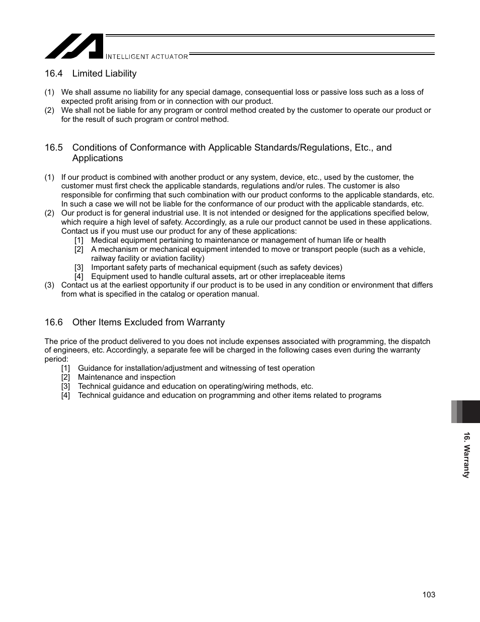 4 limited liability, 6 other items excluded from warranty | IAI America SSPA User Manual | Page 111 / 114