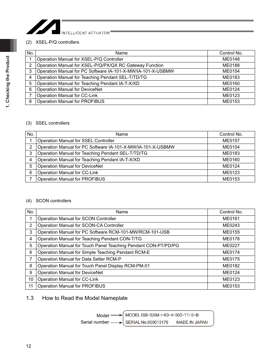 3 how to read the model nameplate | IAI America SSPA User Manual | Page 20 / 114