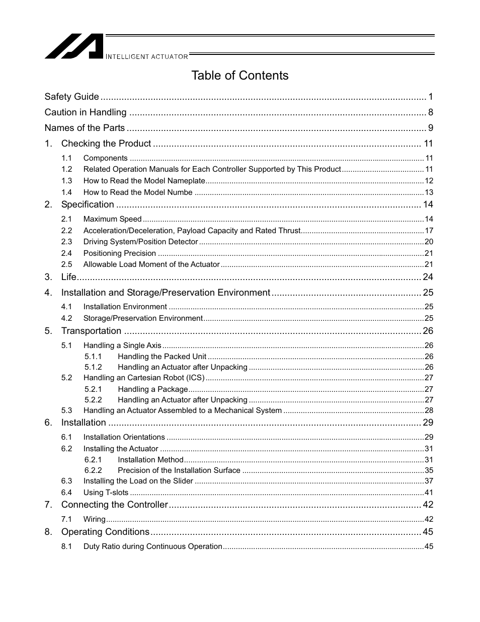 IAI America SSPA User Manual | Page 5 / 114