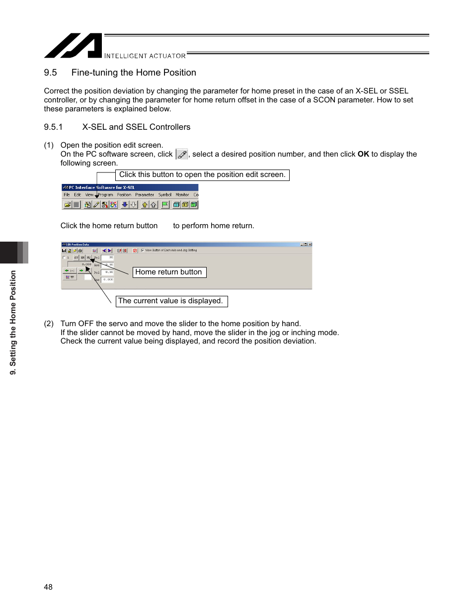 5 fine-tuning the home position | IAI America SSPA User Manual | Page 56 / 114