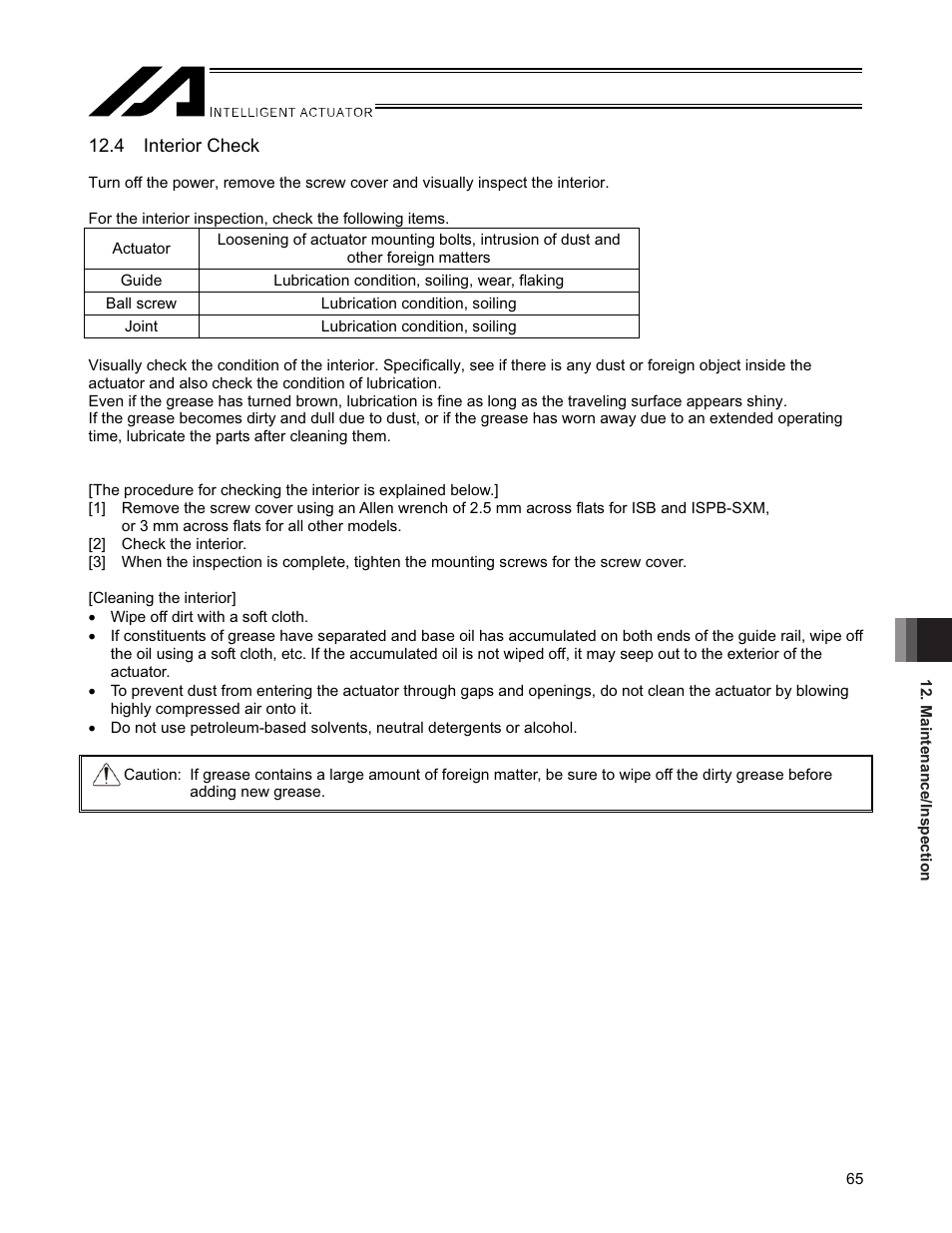 4 interior check | IAI America SSPA User Manual | Page 73 / 114