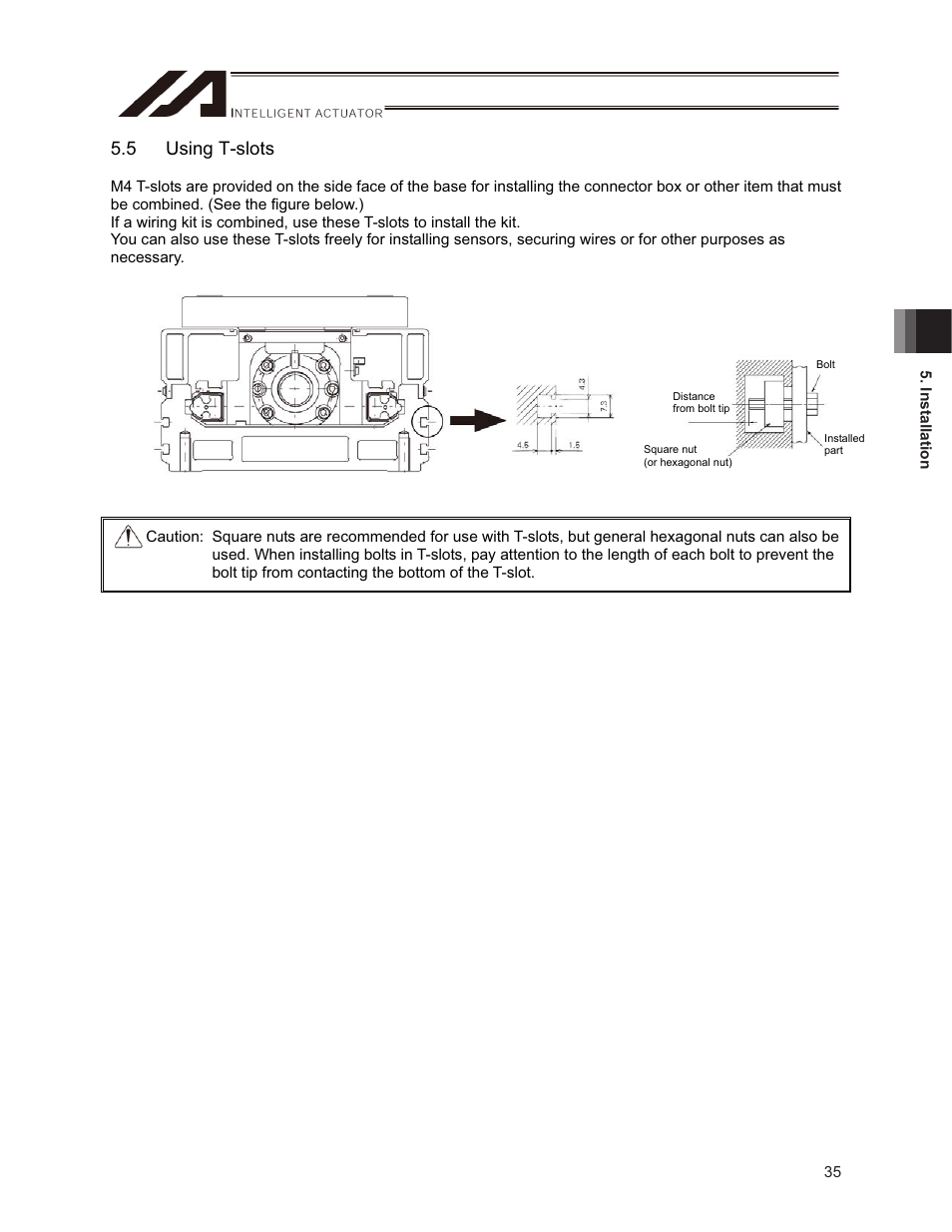 5 using t-slots | IAI America ISPDACR-ESD User Manual | Page 43 / 126