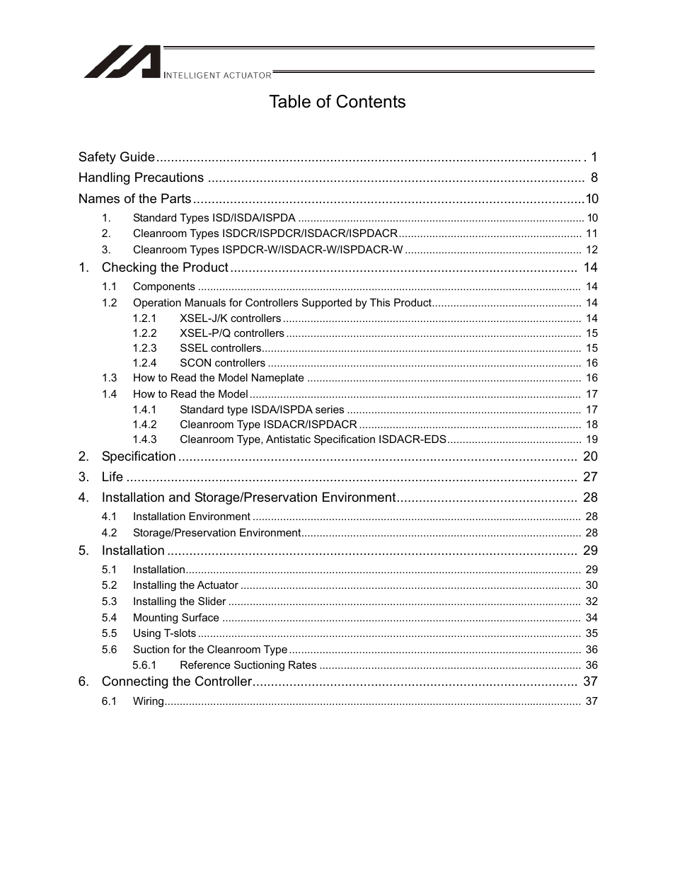 IAI America ISPDACR-ESD User Manual | Page 5 / 126