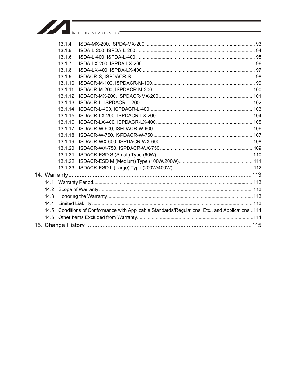 IAI America ISPDACR-ESD User Manual | Page 7 / 126