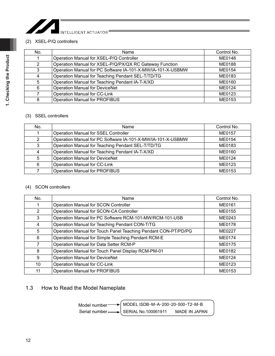 3 how to read the model nameplate | IAI America SSPDACR User Manual | Page 20 / 116