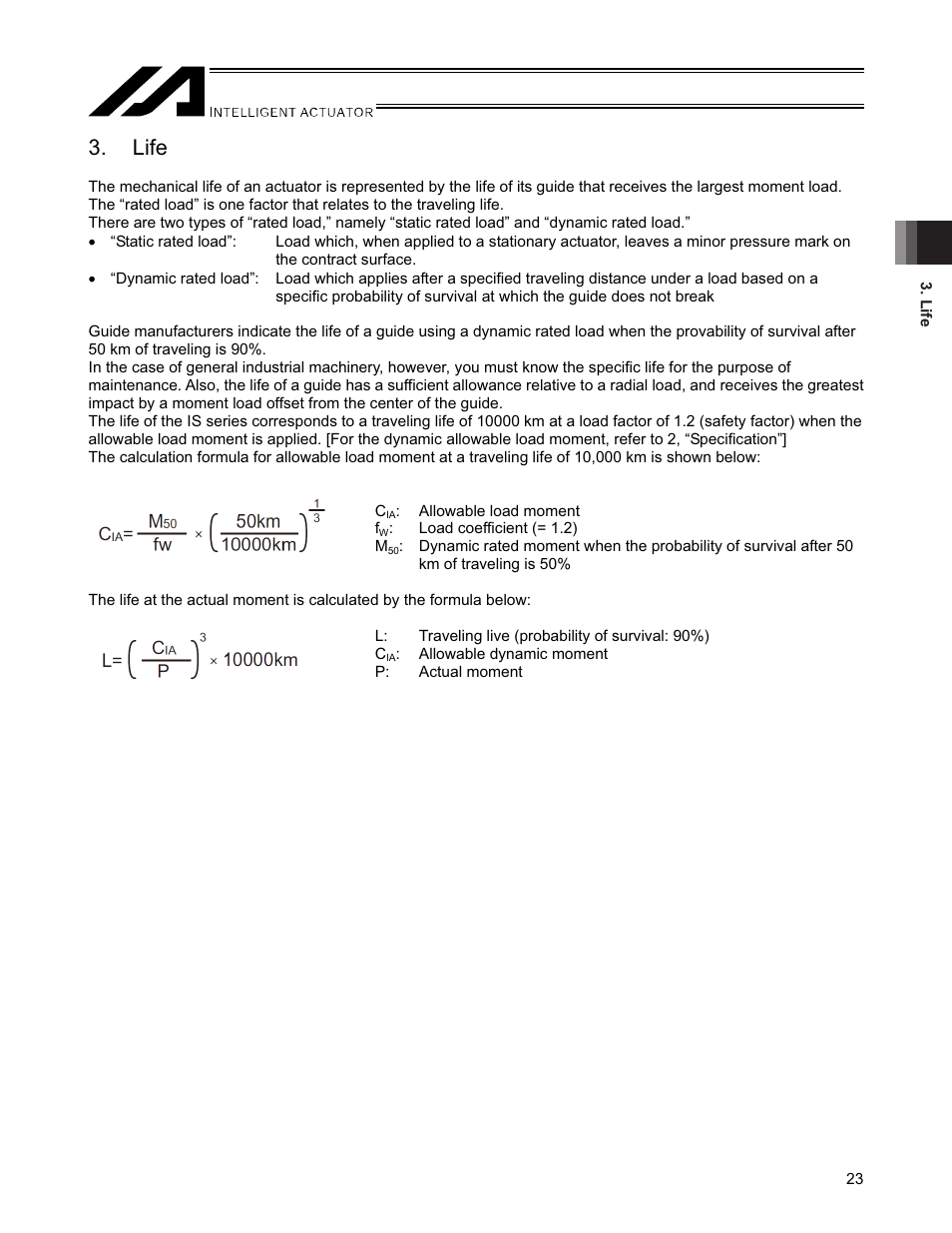 Life | IAI America SSPDACR User Manual | Page 31 / 116