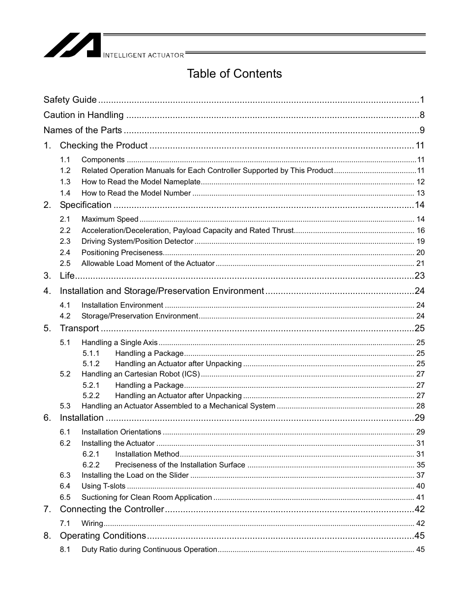 IAI America SSPDACR User Manual | Page 5 / 116