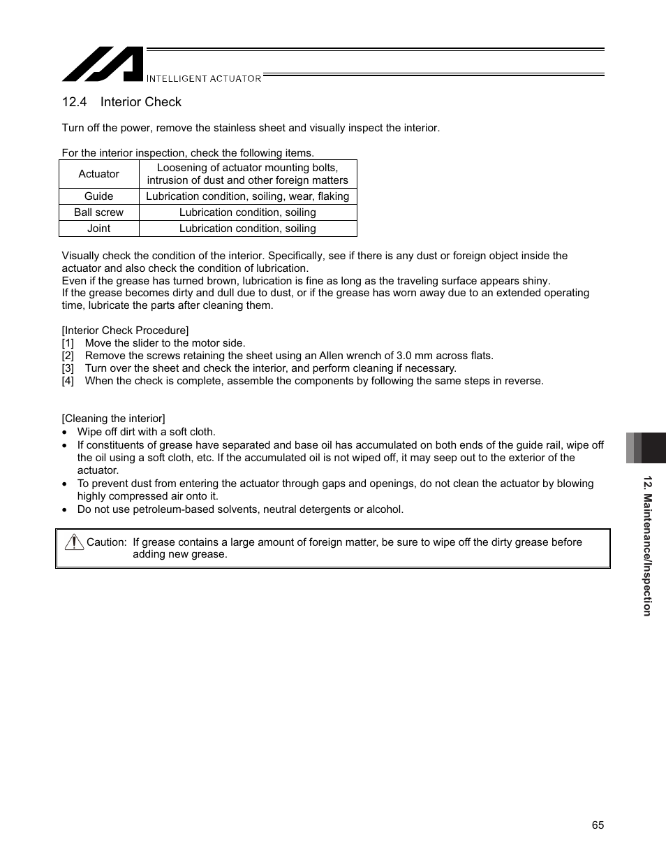 4 interior check | IAI America SSPDACR User Manual | Page 73 / 116