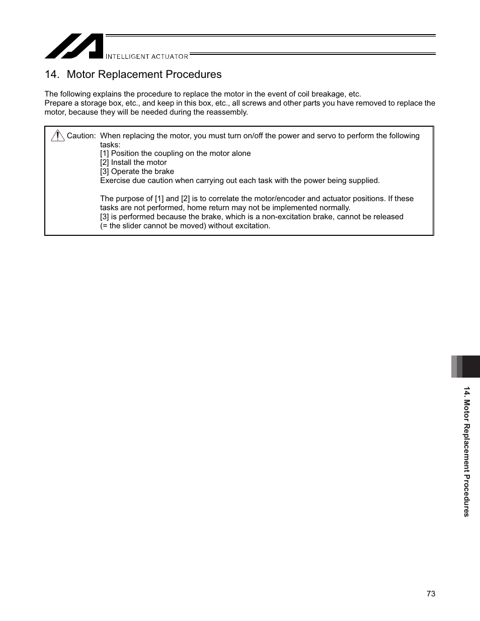 Motor replacement procedures | IAI America SSPDACR User Manual | Page 81 / 116