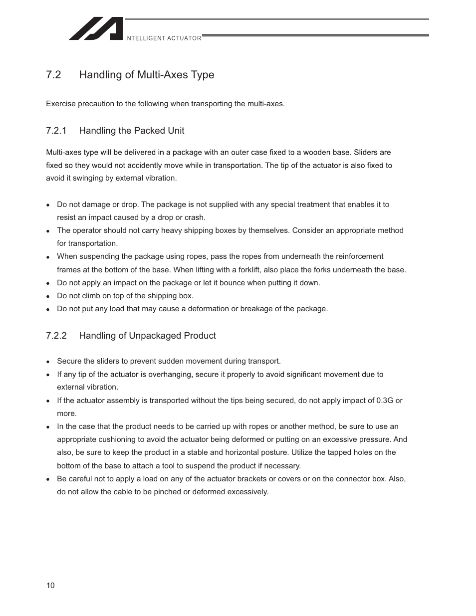 2 handling of multi-axes type | IAI America ISWA User Manual | Page 18 / 90