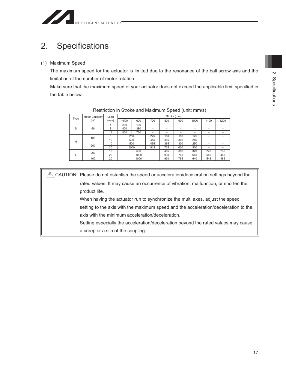 Specifications, 6shfl¿fdwlrqv, 17 2. speciﬁcations | IAI America ISWA User Manual | Page 25 / 90