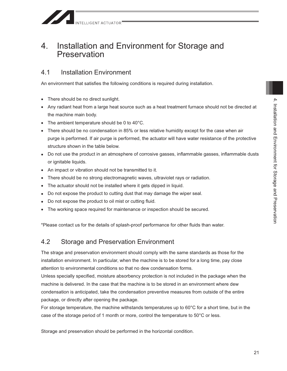 1 installation environment, 2 storage and preservation environment | IAI America ISWA User Manual | Page 29 / 90
