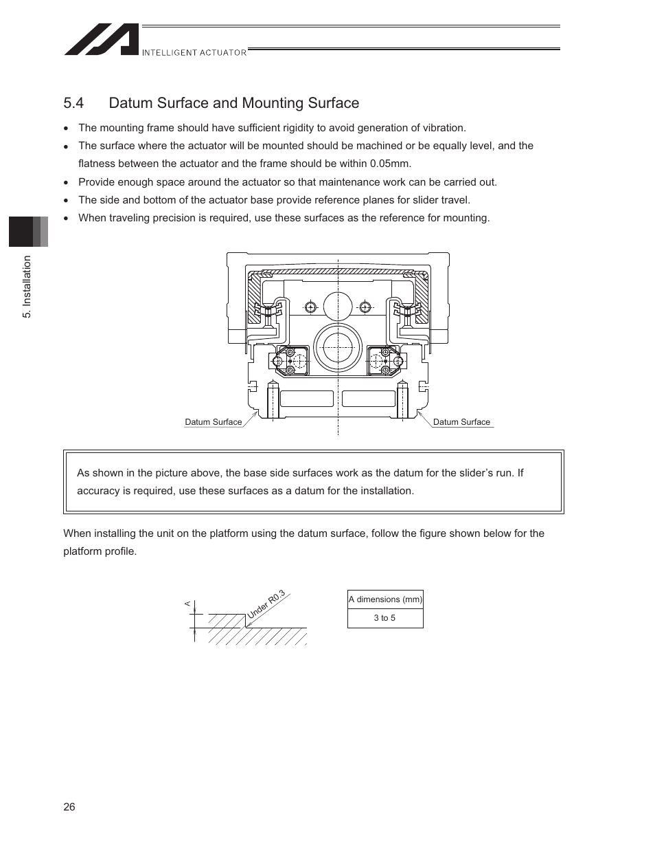 4 datum surface and mounting surface | IAI America ISWA User Manual | Page 34 / 90