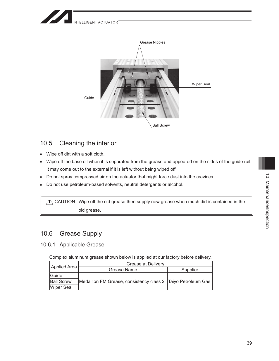 5 cleaning the interior, 6 grease supply | IAI America ISWA User Manual | Page 47 / 90