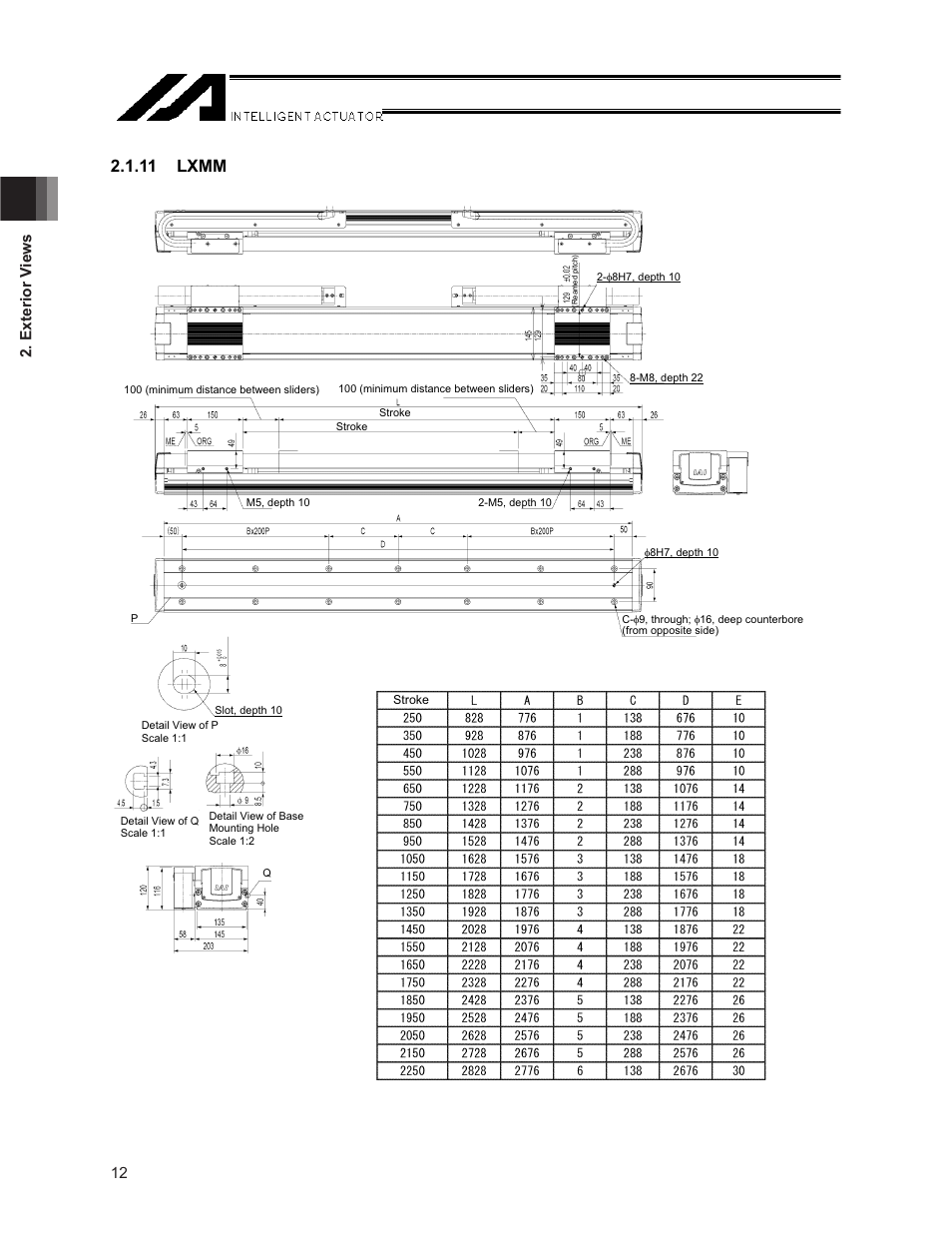 11 lxmm, 12 2. exterior v iews | IAI America NS User Manual | Page 26 / 78