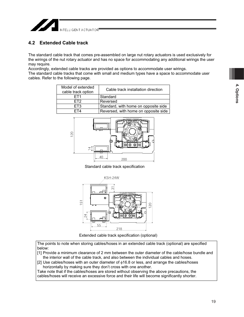 2 extended cable track | IAI America NS User Manual | Page 33 / 78