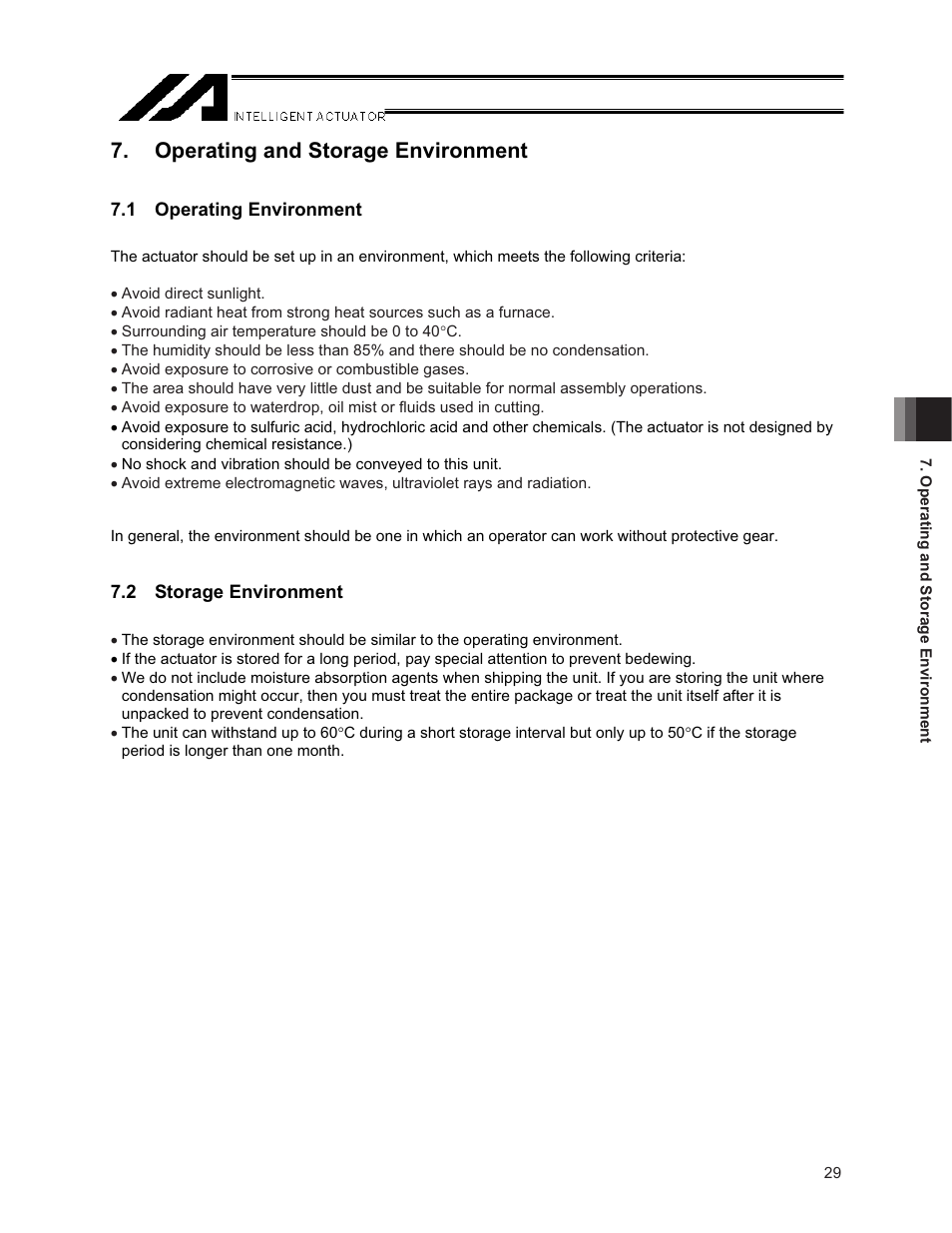 Operating and storage environment, 1 operating environment, 2 storage environment |  operating and storage environment | IAI America NS User Manual | Page 43 / 78