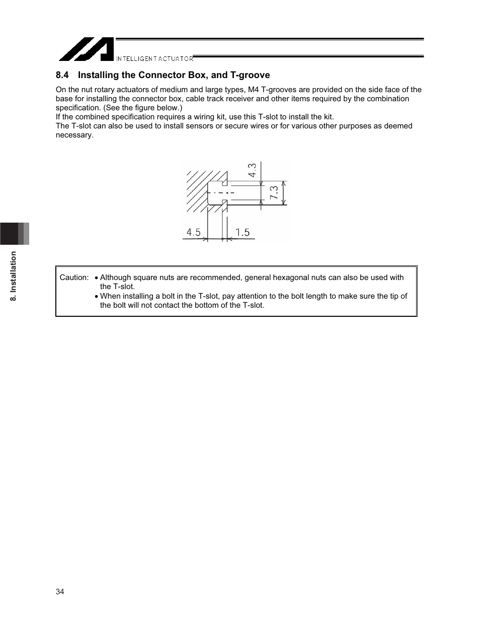 4 installing the connector box, and t-groove | IAI America NS User Manual | Page 48 / 78