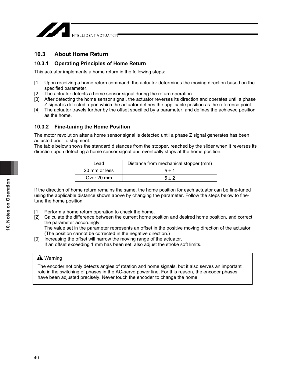 3 about home return | IAI America NS User Manual | Page 54 / 78