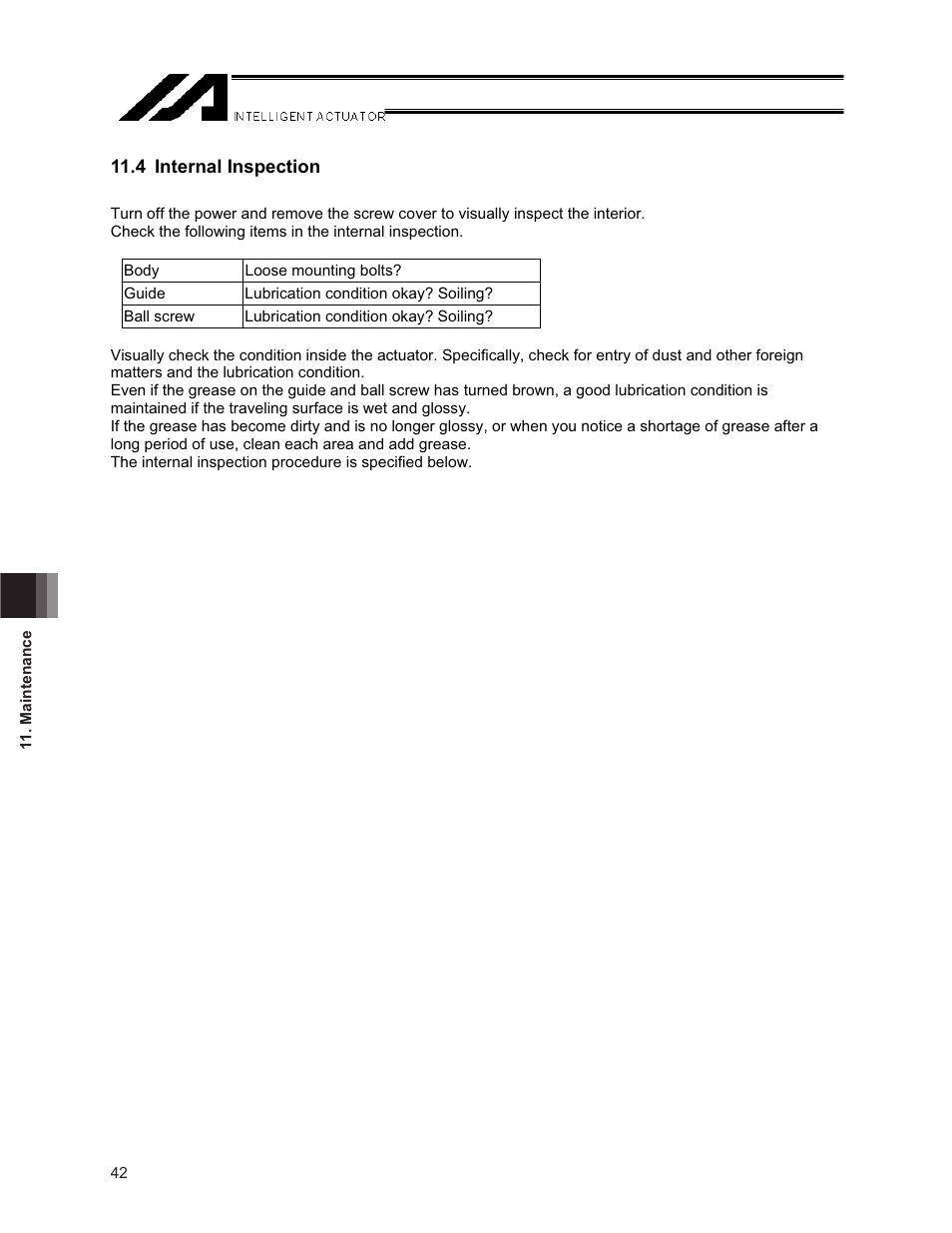 4 internal inspection | IAI America NS User Manual | Page 56 / 78