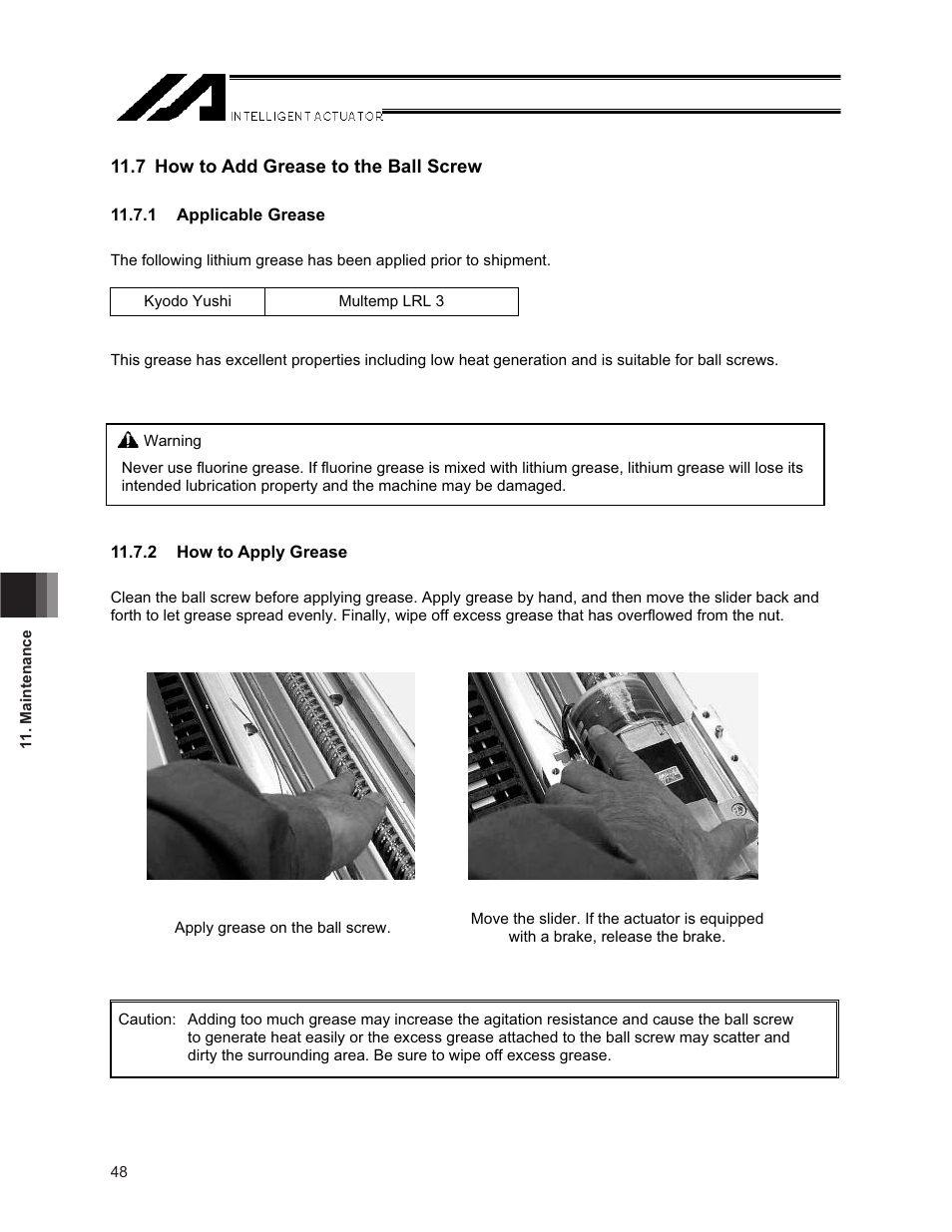 7 how to add grease to the ball screw | IAI America NS User Manual | Page 62 / 78
