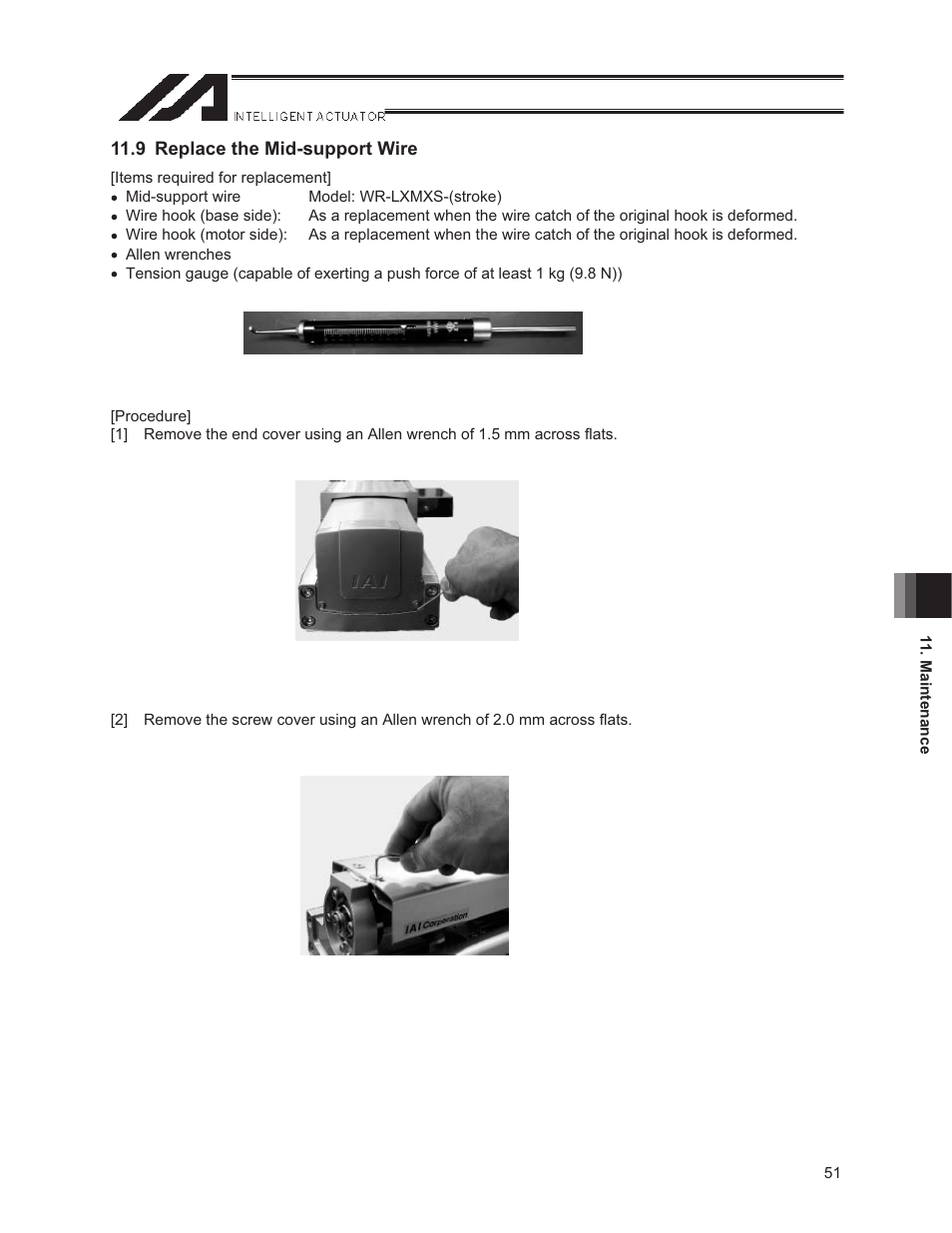 9 replace the mid-support wire | IAI America NS User Manual | Page 65 / 78