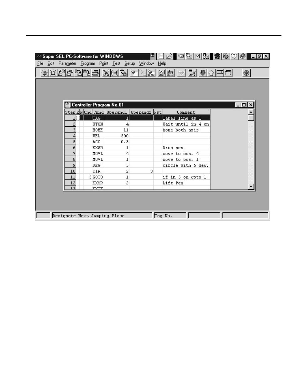 5program edit window | IAI America DS-S-P1 User Manual | Page 17 / 32