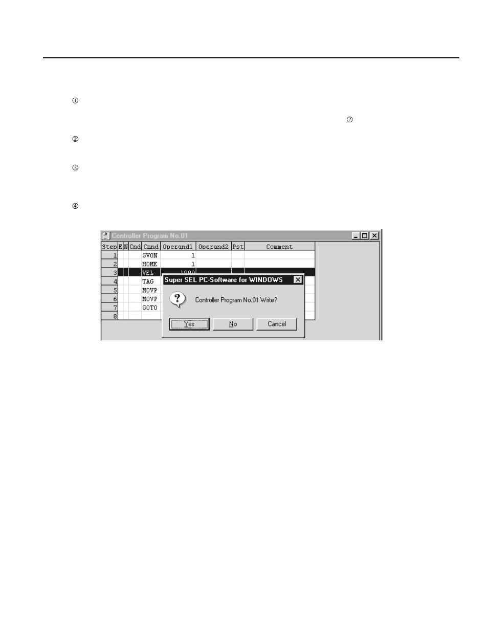 3 program save and edit completion, 5program edit window | IAI America DS-S-P1 User Manual | Page 19 / 32