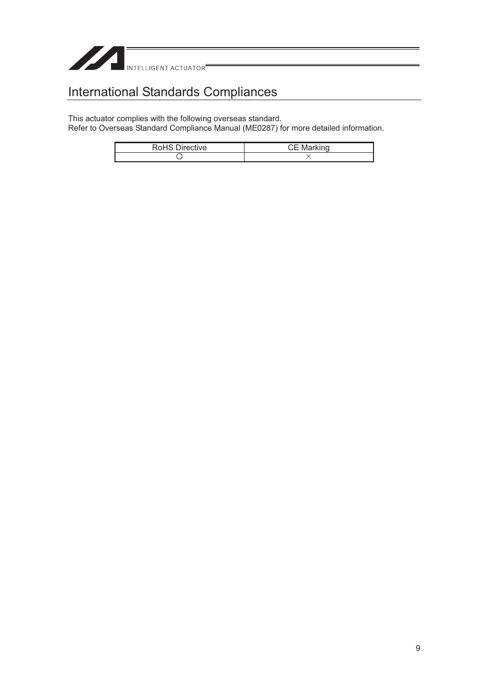 International standards compliances | IAI America LSA-S10SS User Manual | Page 15 / 90
