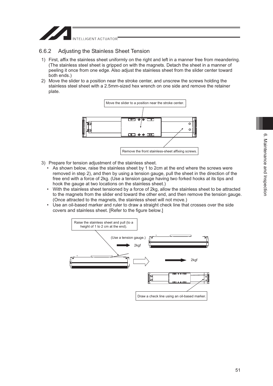 2 adjusting the stainless sheet tension | IAI America LSA-S10SS User Manual | Page 57 / 90