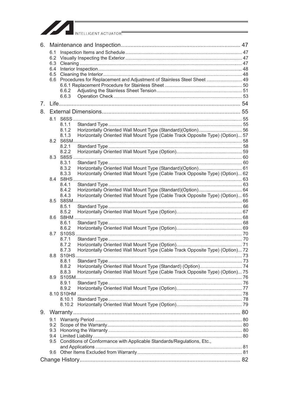 IAI America LSA-S10SS User Manual | Page 6 / 90
