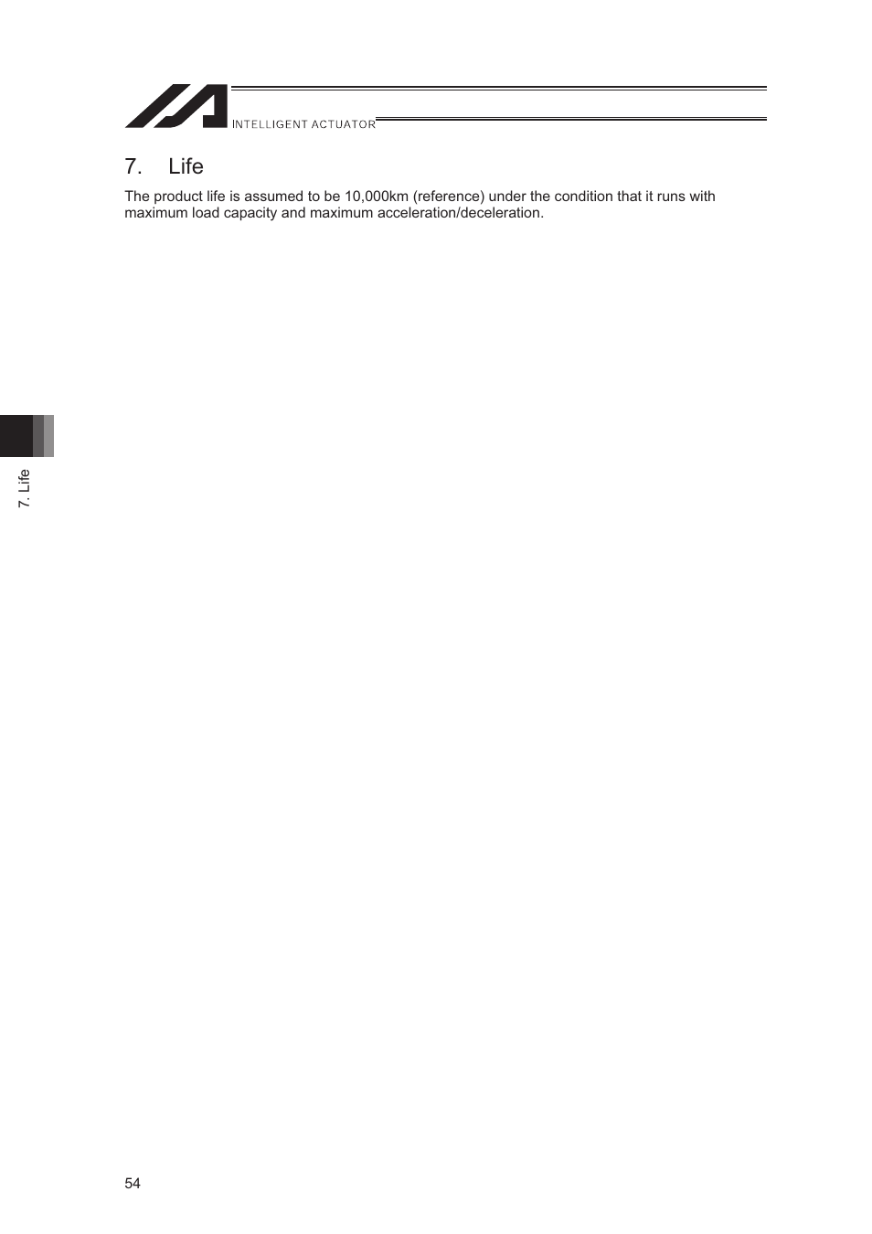 Life | IAI America LSA-S10SS User Manual | Page 60 / 90