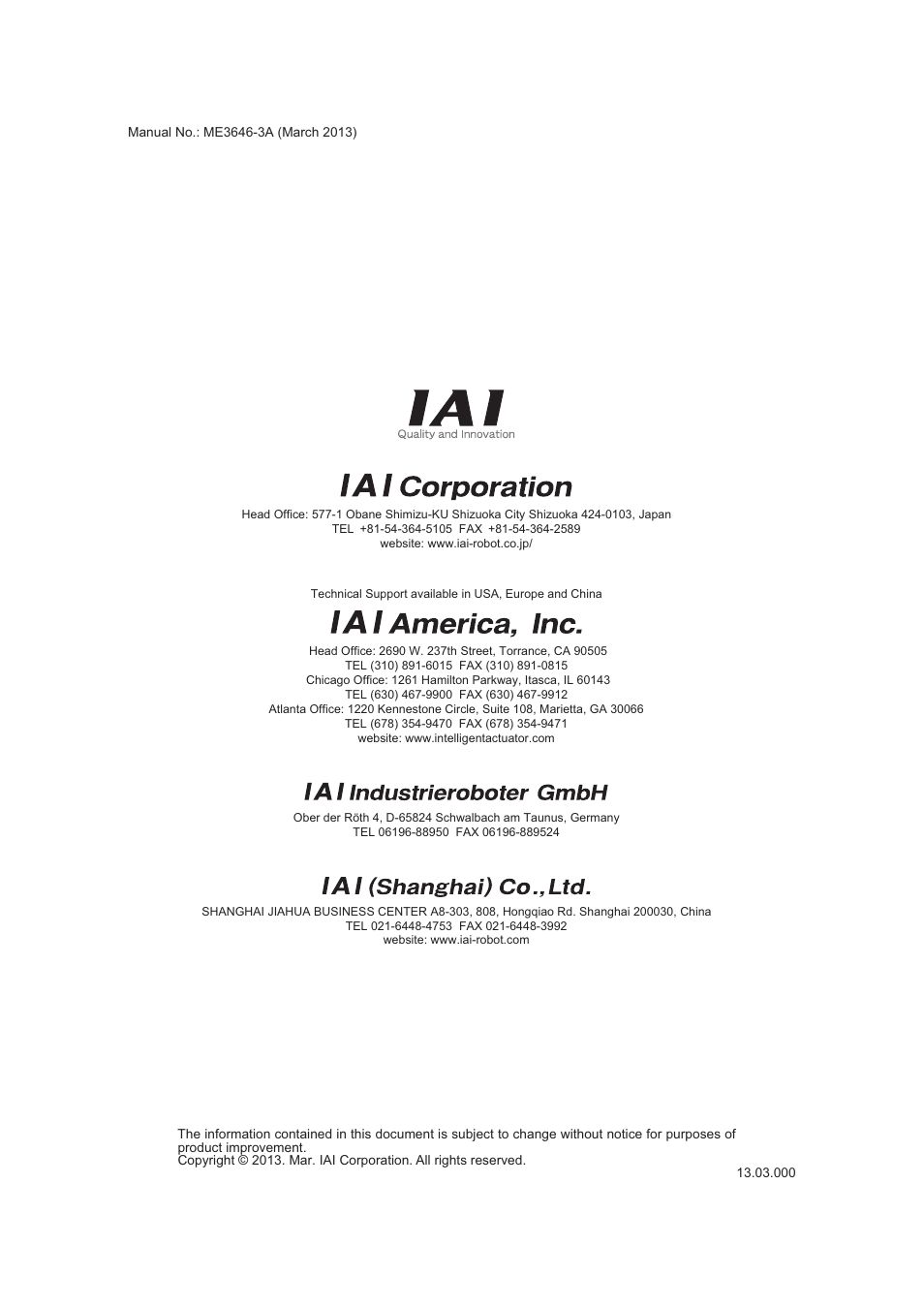 IAI America LSA-S10SS User Manual | Page 90 / 90