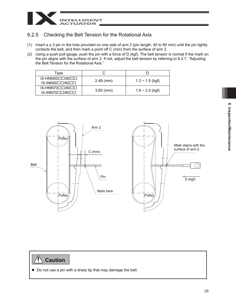 Caution | IAI America IX-INN8040 User Manual | Page 41 / 94
