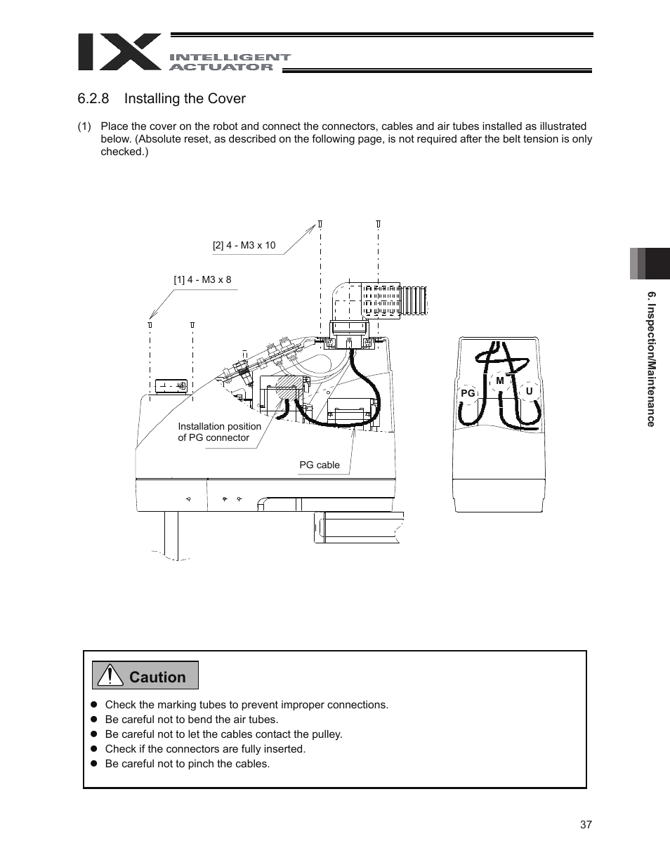 Caution, 8 installing the cover | IAI America IX-INN8040 User Manual | Page 43 / 94
