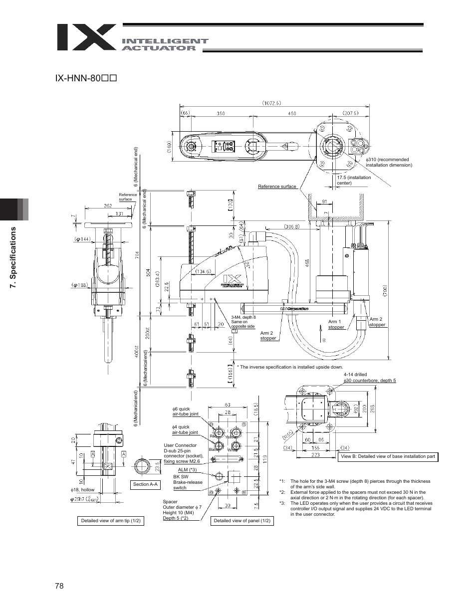 Ix-hnn-80, 78 7. speci fi cations | IAI America IX-INN8040 User Manual | Page 84 / 94