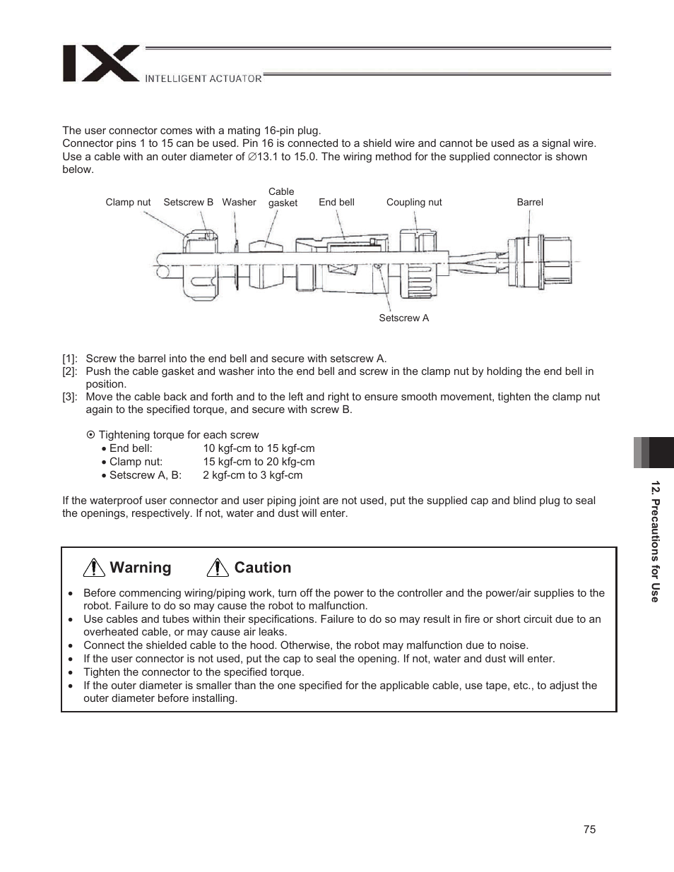 Caution warning | IAI America IX-NNW3515H User Manual | Page 81 / 110