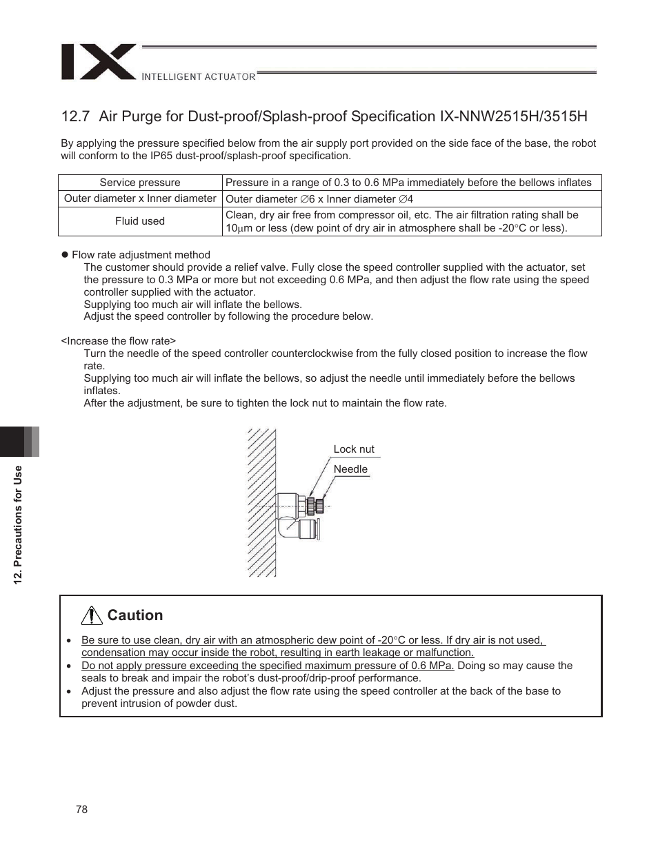 Caution | IAI America IX-NNW3515H User Manual | Page 84 / 110