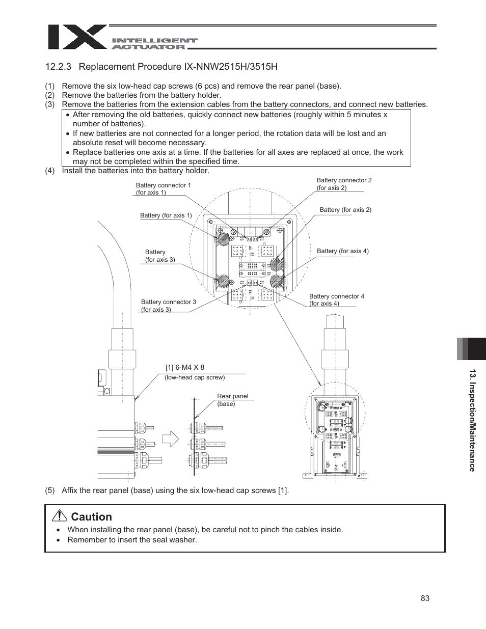 Caution | IAI America IX-NNW3515H User Manual | Page 89 / 110