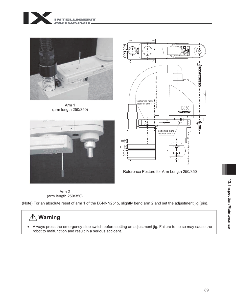 Warning | IAI America IX-NNW3515H User Manual | Page 95 / 110