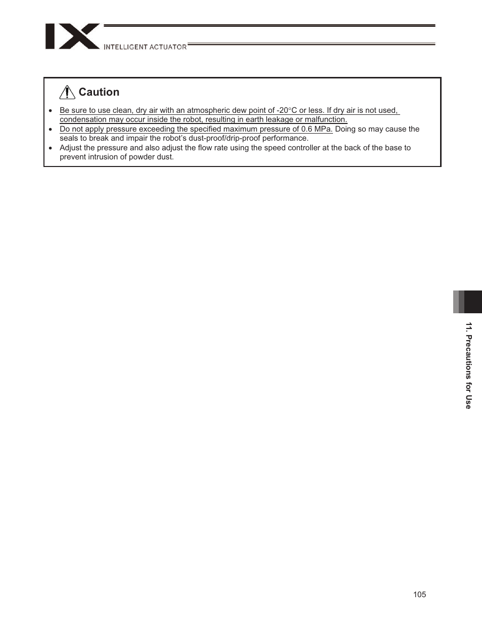 Caution | IAI America IX-NSN6016H User Manual | Page 113 / 142