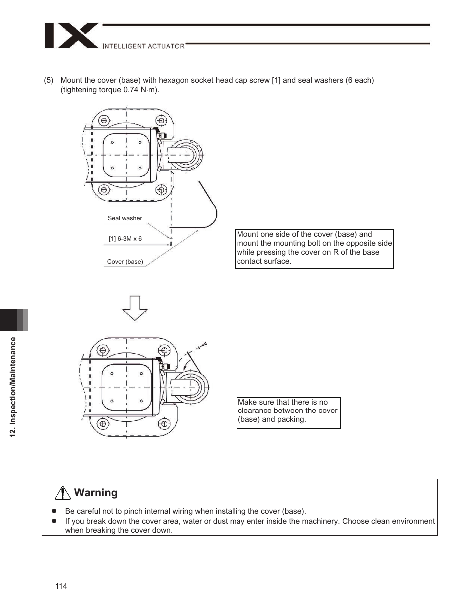 Warning | IAI America IX-NSN6016H User Manual | Page 122 / 142