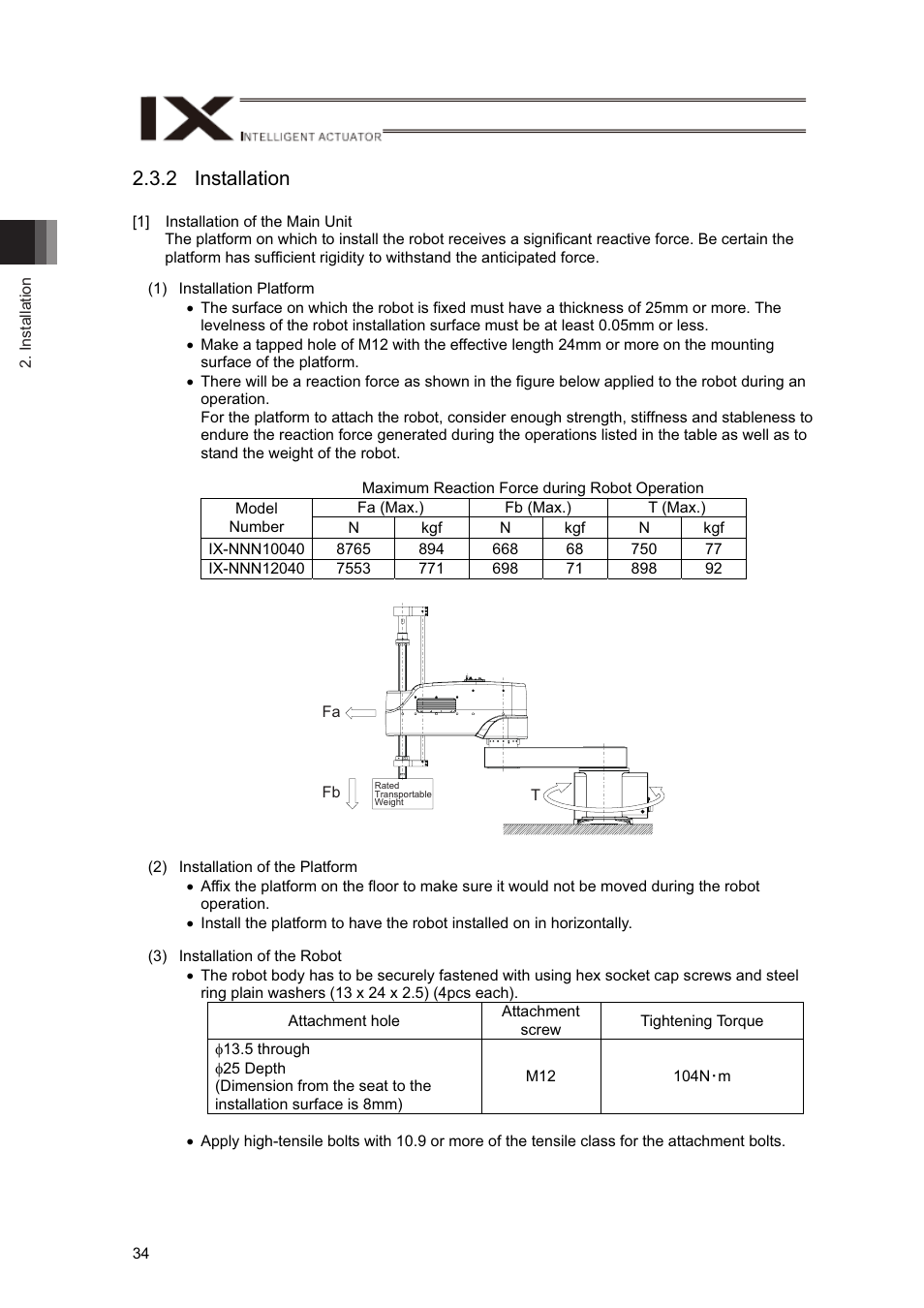 2 installation | IAI America IX-NNN12040 User Manual | Page 40 / 90