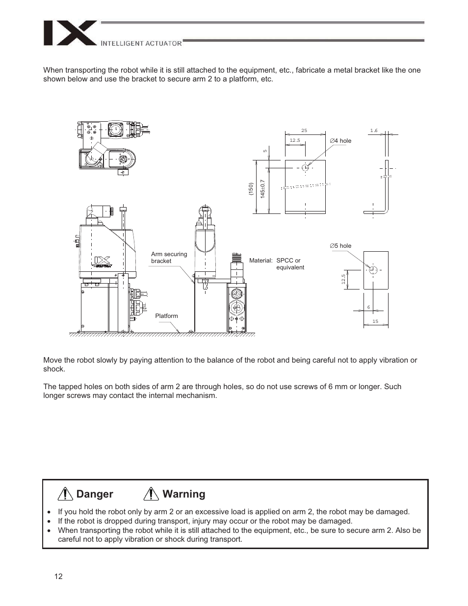 Warning danger | IAI America IX-NNN1805 User Manual | Page 18 / 100