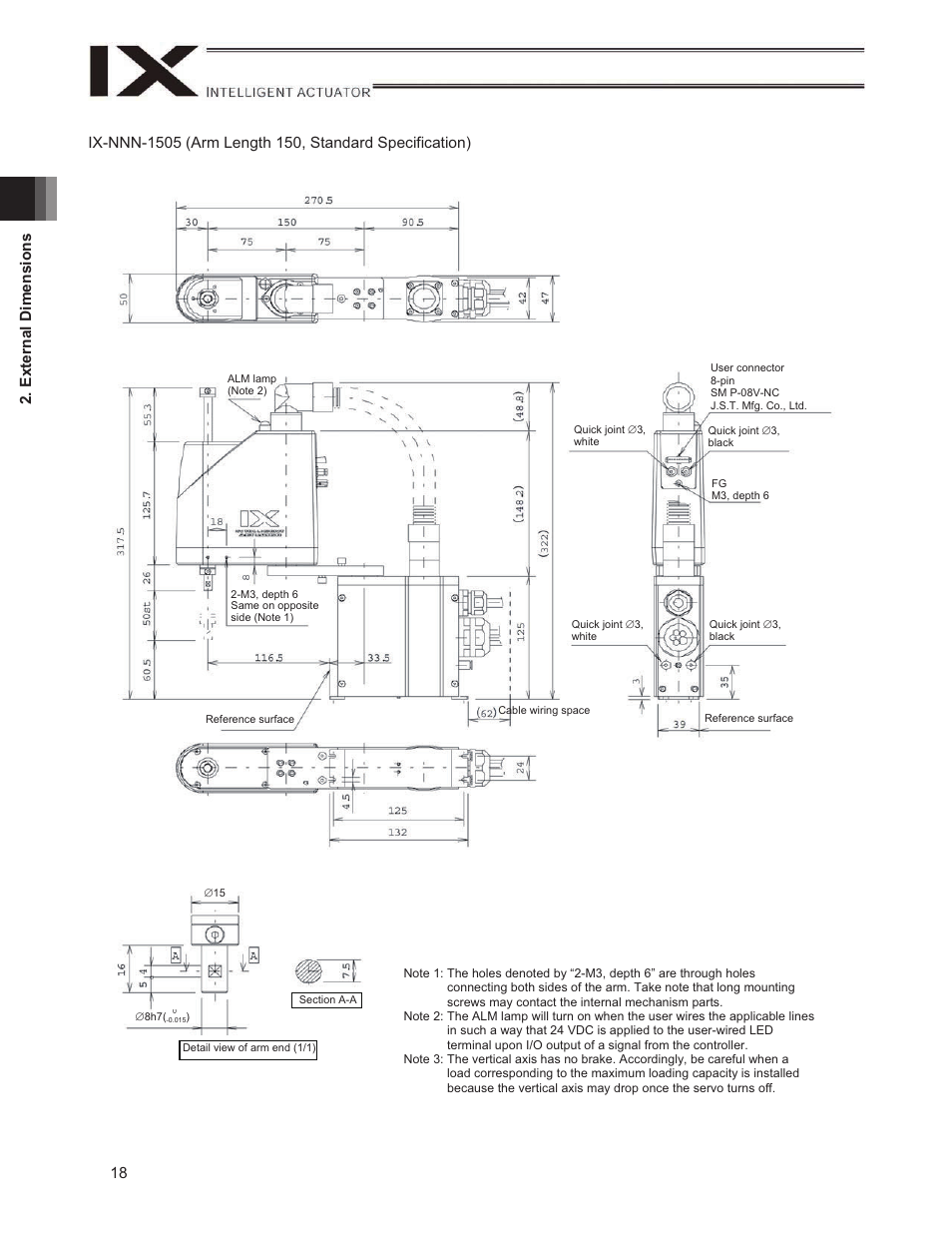 18 2. external dimensions | IAI America IX-NNN1805 User Manual | Page 24 / 100