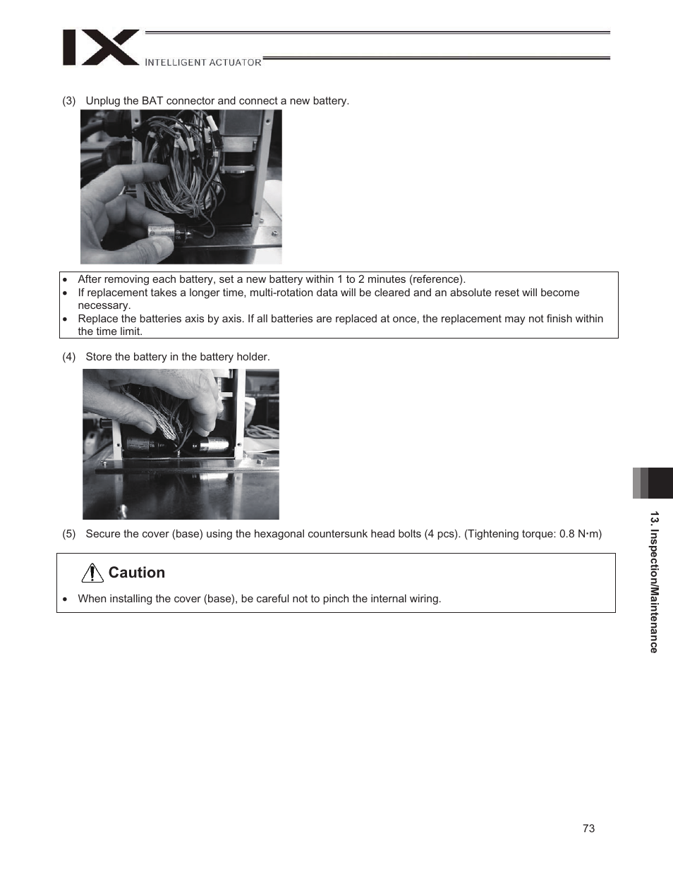 Caution | IAI America IX-NNN1805 User Manual | Page 79 / 100