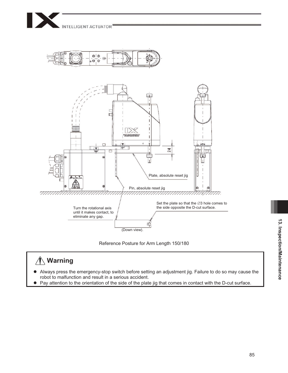 Warning | IAI America IX-NNN1805 User Manual | Page 91 / 100
