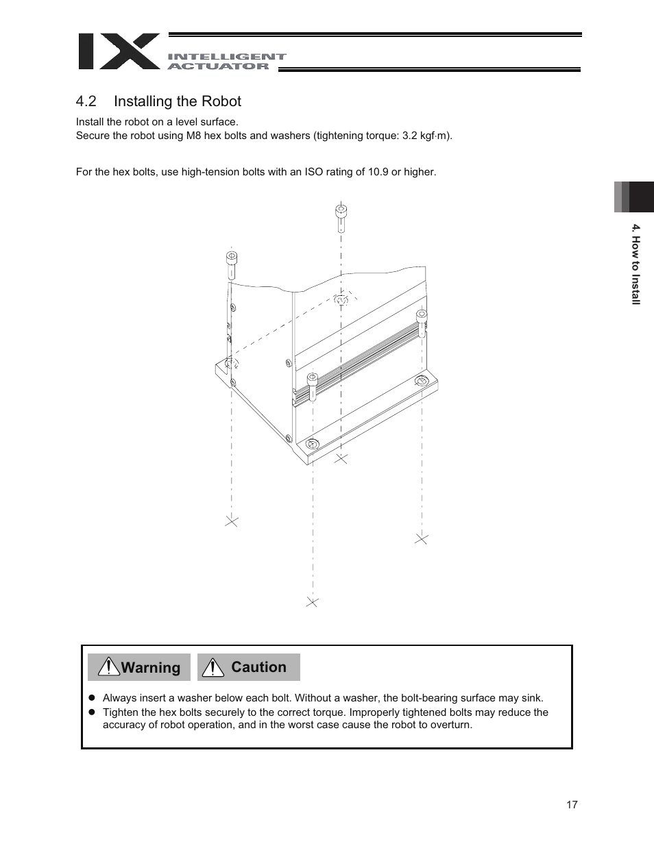 2 installing the robot | IAI America IX-NNC3515 User Manual | Page 23 / 76