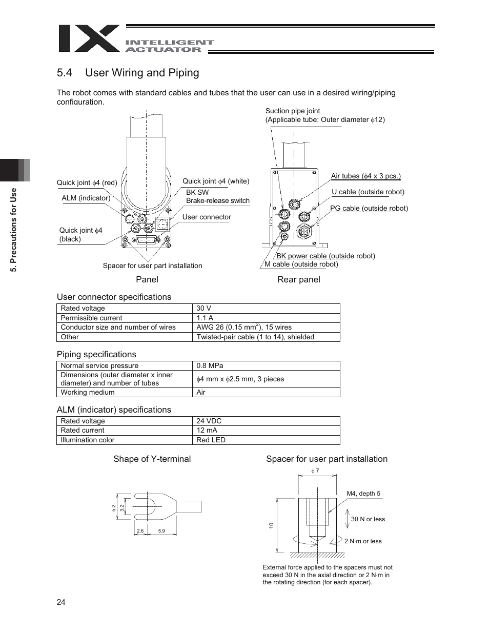 4 user wiring and piping | IAI America IX-NNC3515 User Manual | Page 30 / 76