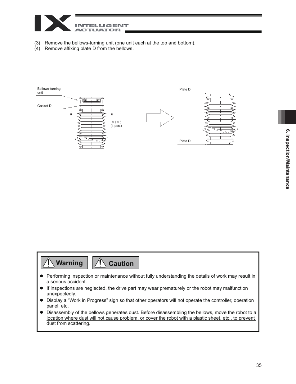 Caution warning | IAI America IX-NNC8040 User Manual | Page 41 / 90